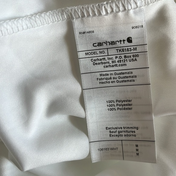 🆕Carhartt Men’s Shirt Force Sun Defender Short Sleeve UPF 50 Relaxed Fit White M - Picture 10 of 11